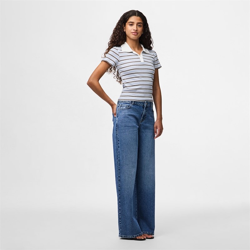 Pieces Dame Selma vide ben jeans Medium Blue Denim - Billede 4