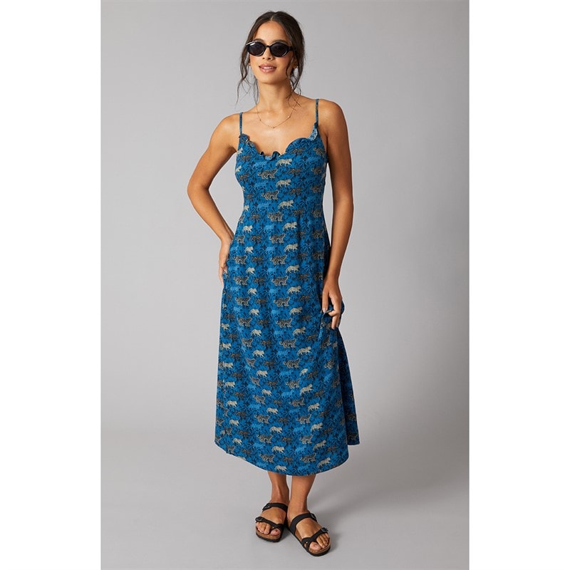 Pieces Dame Billo T Shirt French Blue Leopards - Billede 4