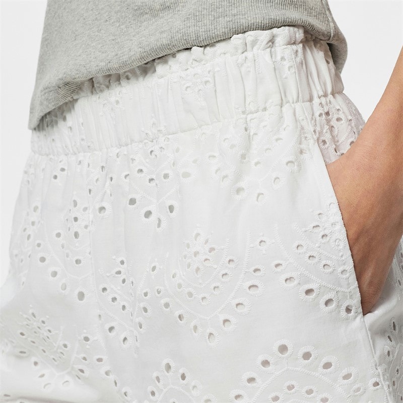 Pieces Dame Vilde Vævede Shorts Bright White - Billede 2
