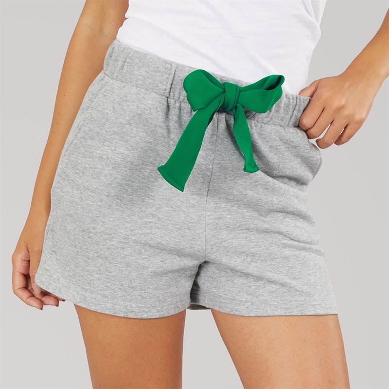 Pieces Dame Chilli String Shorts Light Grey Melange - Billede 3