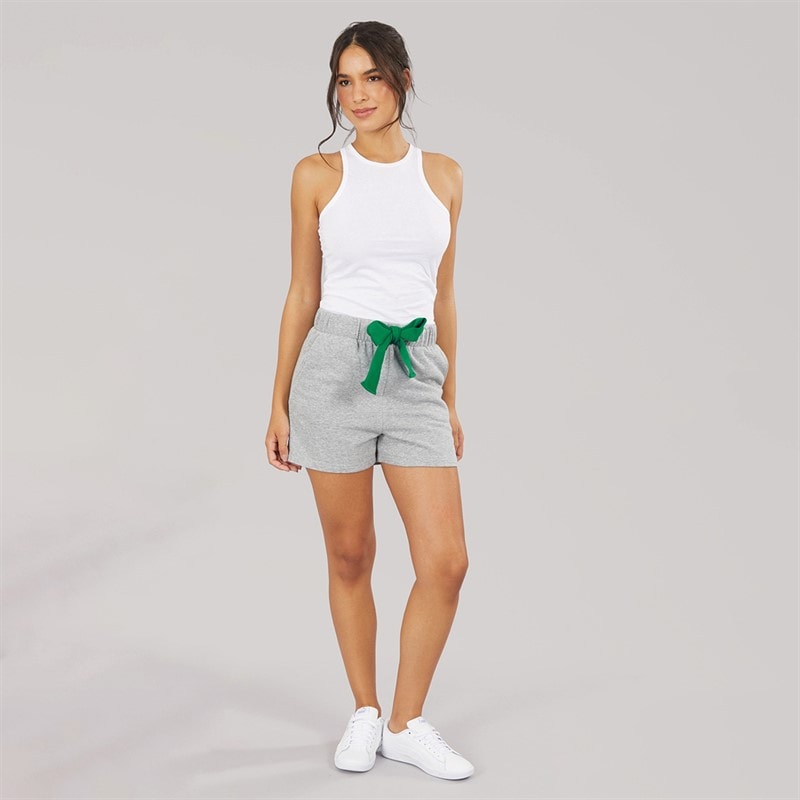 Pieces Dame Chilli String Shorts Light Grey Melange - Billede 4