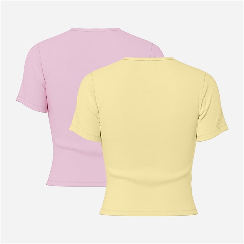 Pieces Dame Amira To Pak T Shirts Pink/Gul - Billede 2