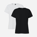 Pieces Dame Amira To Pak T Shirts Sort/Hvid