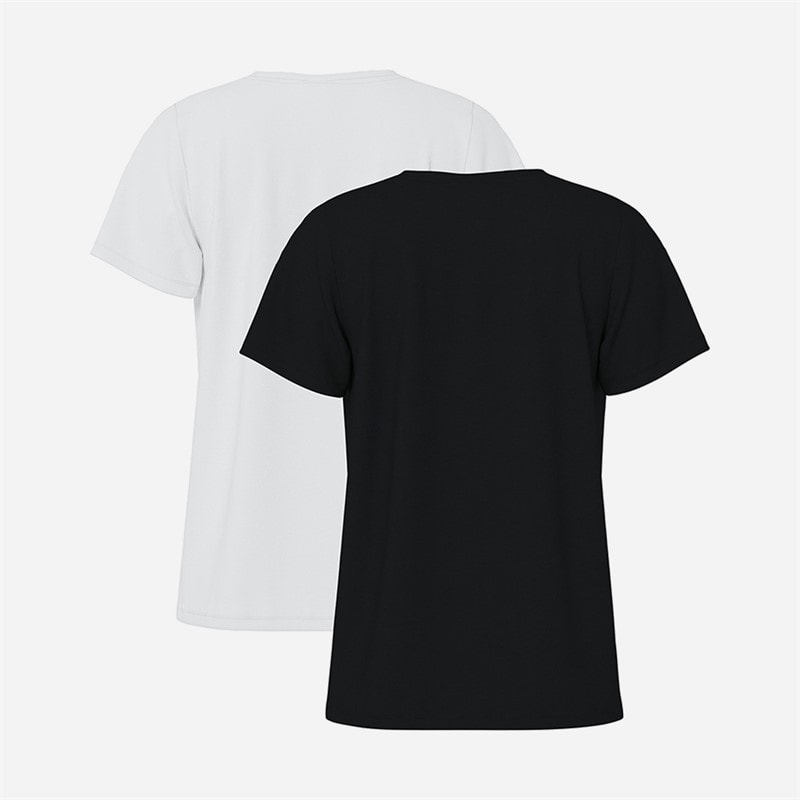 Pieces Dame Amira To Pak T Shirts Sort/Hvid - Billede 2