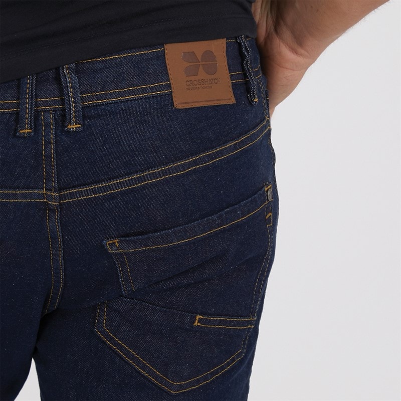 Crosshatch Herre Buraca Slim Fit Jeans Indigo - Billede 3