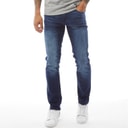 Crosshatch Herre New Svelte Skinny Jeans Mørkvasket Denim