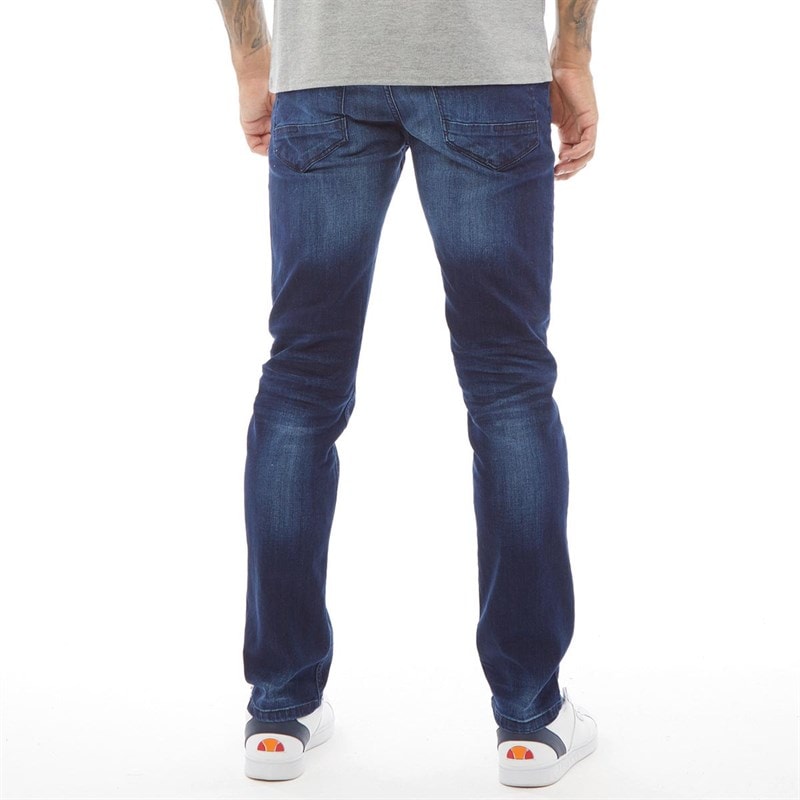 Crosshatch Herre New Svelte Skinny Jeans Mørkvasket Denim - Billede 2