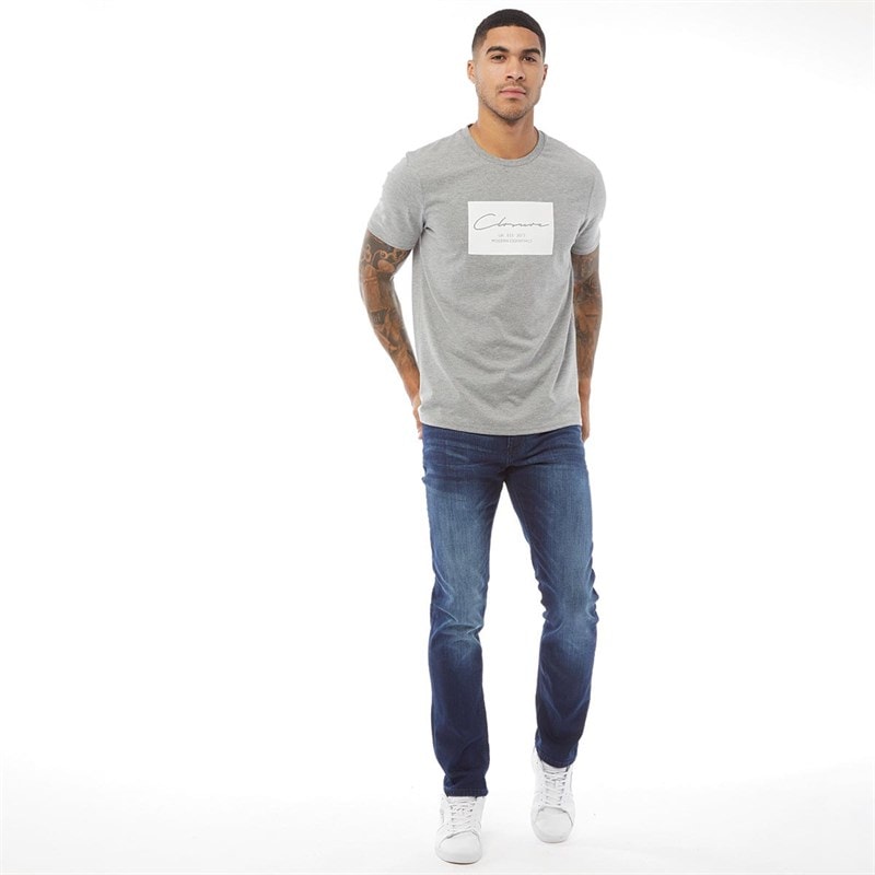 Crosshatch Herre New Svelte Skinny Jeans Mørkvasket Denim - Billede 3