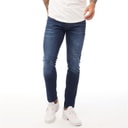 Crosshatch Herre Barbeck Slim Fit Jeans Mørk Vask