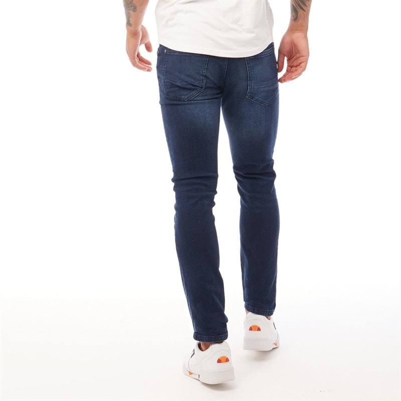 Crosshatch Herre Barbeck Slim Fit Jeans Mørk Vask - Billede 2