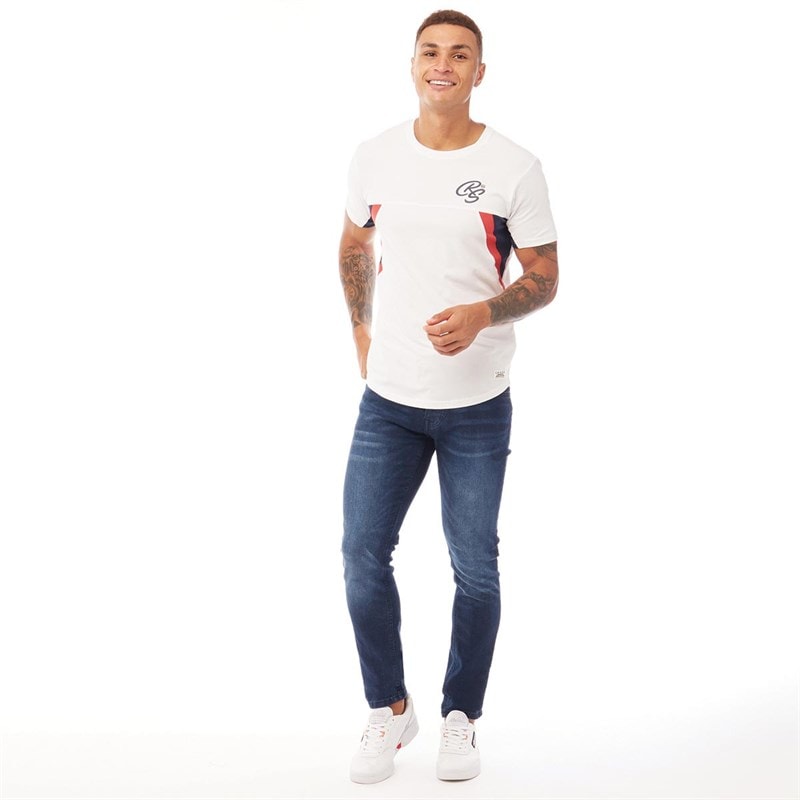 Crosshatch Herre Barbeck Slim Fit Jeans Mørk Vask - Billede 4