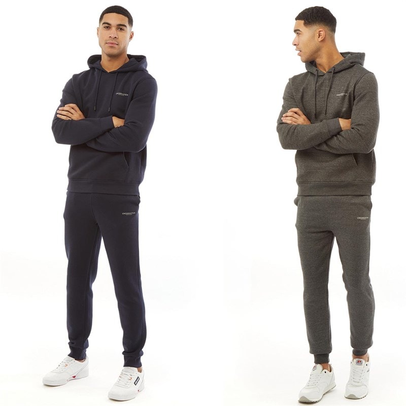 Crosshatch Herre Joggingbukser Topak Navy/Charcoal Marl - Billede 3