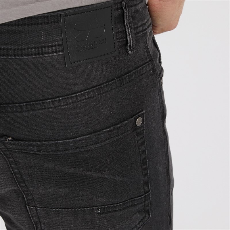 Crosshatch Herre Buraca Slim Jeans Vasket Sort - Billede 3