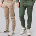 Crosshatch Herre Traymax Joggingbukser To-pak Khaki/Sten