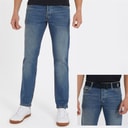 Crosshatch Herre Princed Jeans med lige pasform Stenvasket