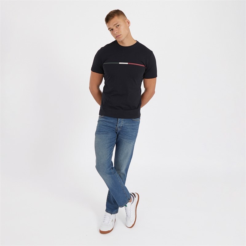 Crosshatch Herre Princed Jeans med lige pasform Stenvasket - Billede 4