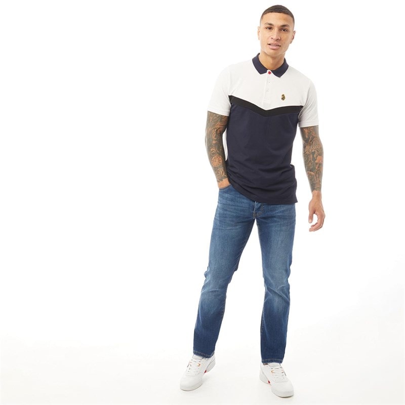 Crosshatch Herre Princed Jeans med lige pasform Stenvasket - Billede 5