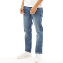 Crosshatch Herre Jeans med nyt præget Techno-look, lige pasform, stenvaskede