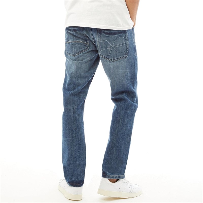 Crosshatch Herre Jeans med nyt præget Techno-look, lige pasform, stenvaskede - Billede 2