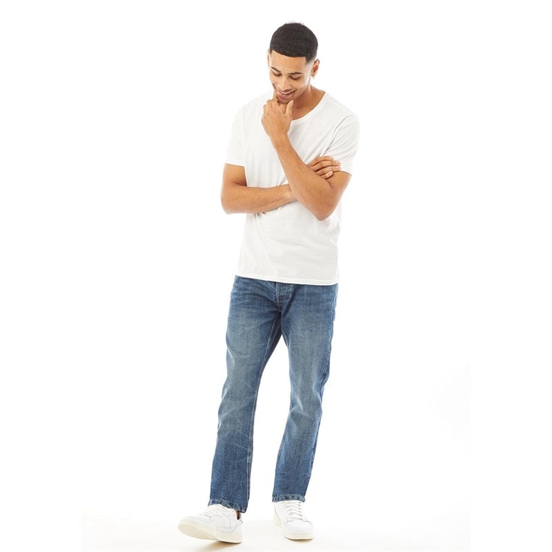 Crosshatch Herre Jeans med nyt præget Techno-look, lige pasform, stenvaskede - Billede 4