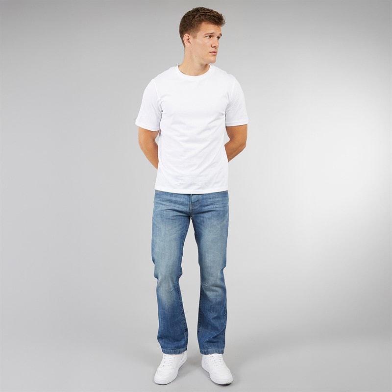 Crosshatch Herre Nye Baltimore Bælte Jeans Straight Jeans Lyse Vask - Billede 4