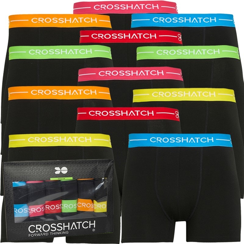 Crosshatch Mænd Astral Tolv Pakke Boxers Sort - Billede 1
