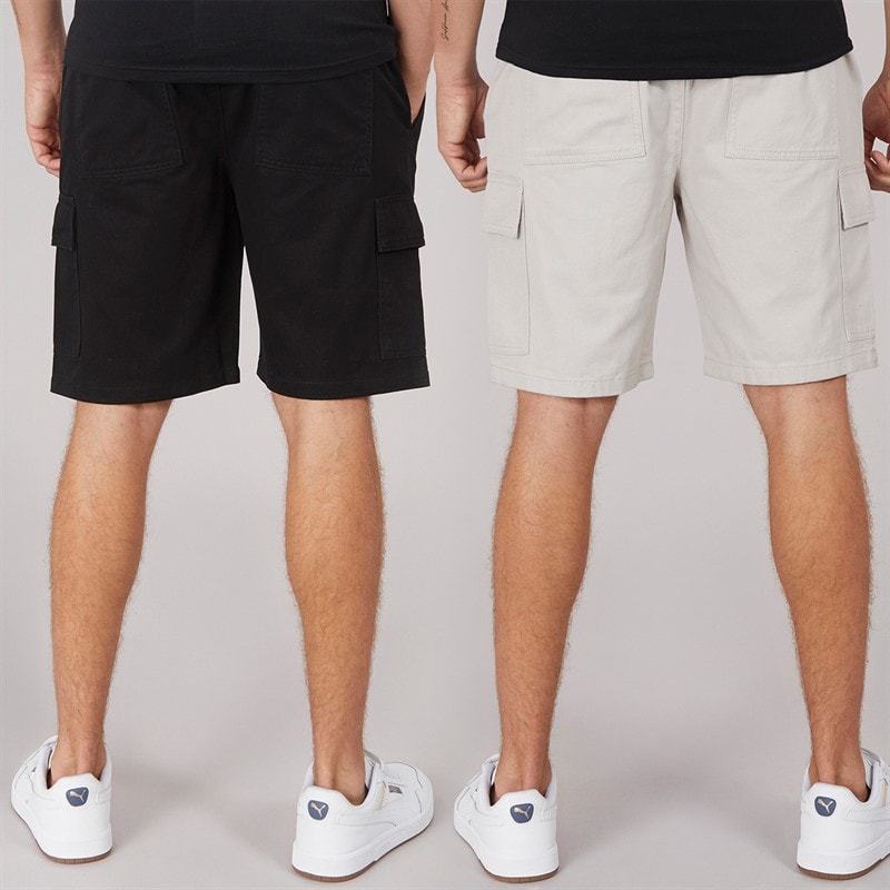 Crosshatch Herre Kathos Cargo Shorts To-pak Grå/Sort - Billede 2