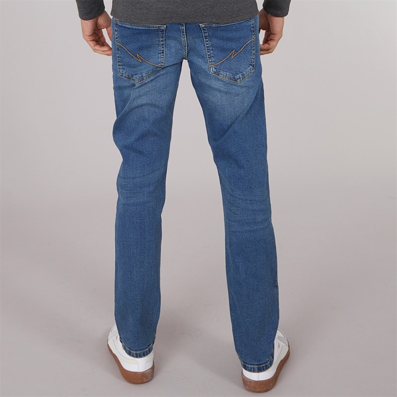 Crosshatch Herre Bandol Jeans Med Lige Ben Blå - Billede 2
