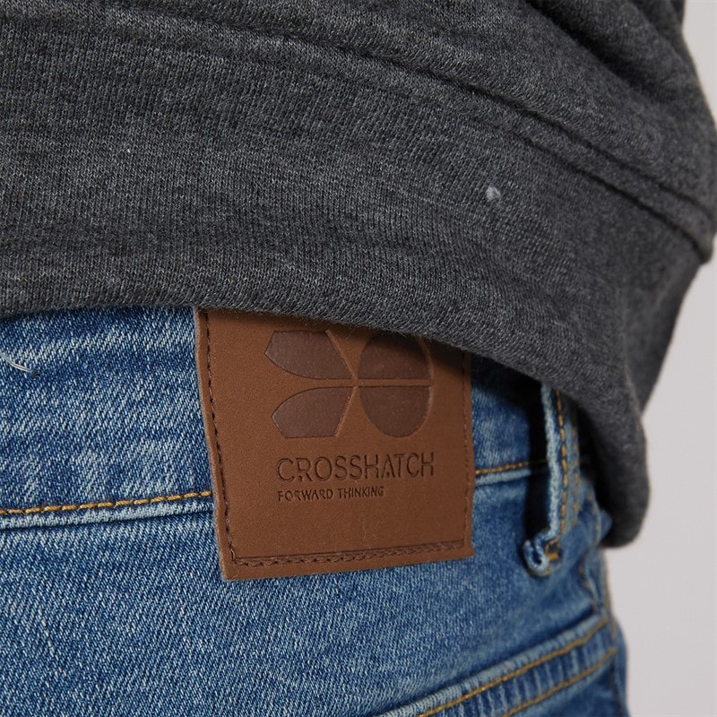 Crosshatch Herre Bandol Jeans Med Lige Ben Blå - Billede 3