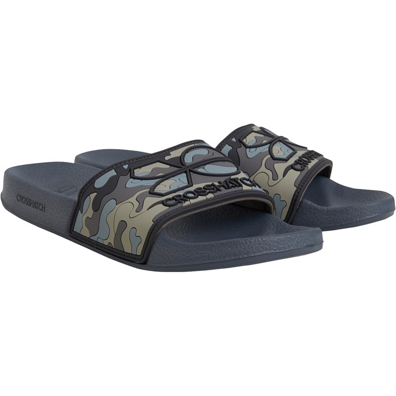 Crosshatch Herre Remorid Slides Sort Camo - Billede 1