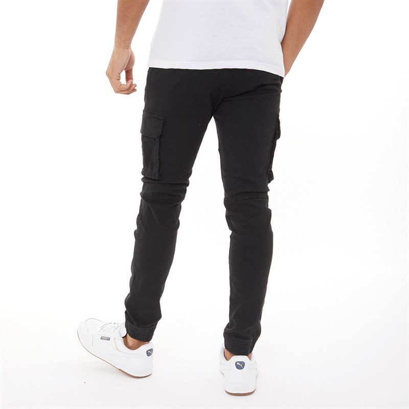 Crosshatch Herre Frenton Cargo Bukser Sort - Billede 2
