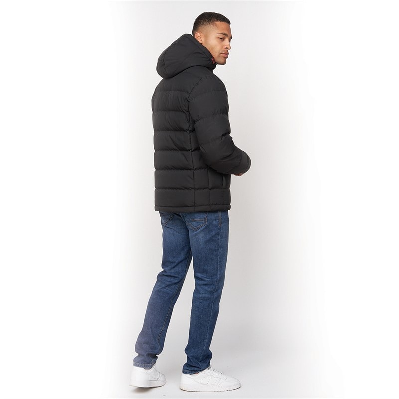Crosshatch Mænd Kampnew Prægning Placket Jakke Sort - Billede 2