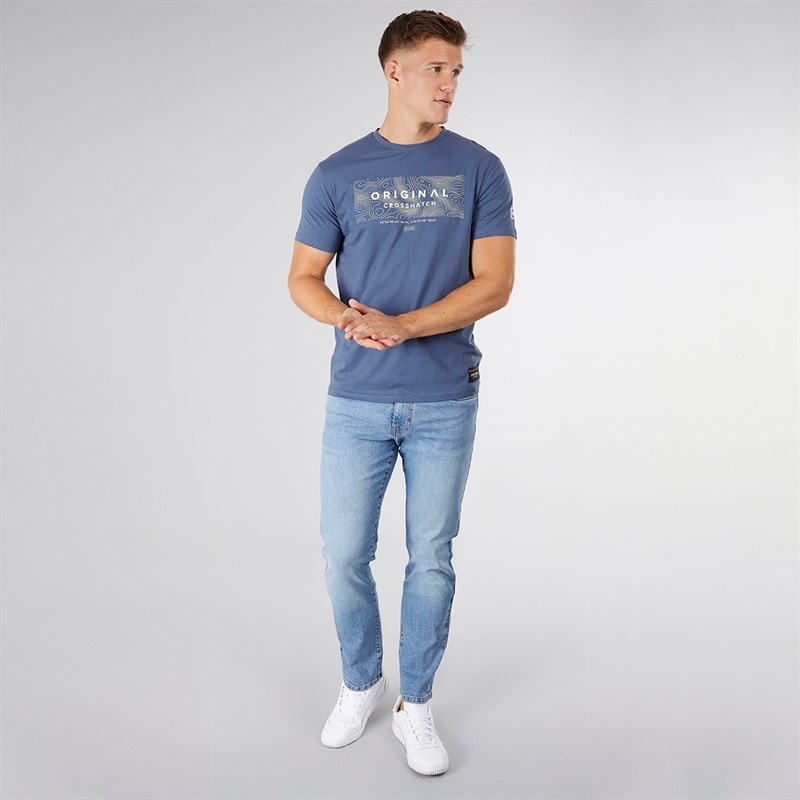 Crosshatch Herre Bandol Jeans med lige pasform Lys vask - Billede 4