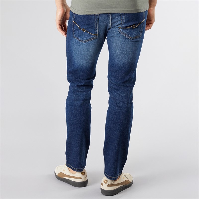 Crosshatch Herre Bandol Straight Fit Jeans Mørk Vask - Billede 2