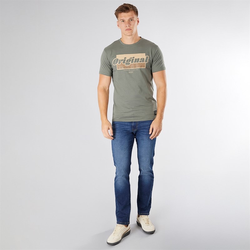 Crosshatch Herre Bandol Straight Fit Jeans Mørk Vask - Billede 4