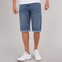 Crosshatch Herre Tillforth Baggy Denim Shorts Stonewash