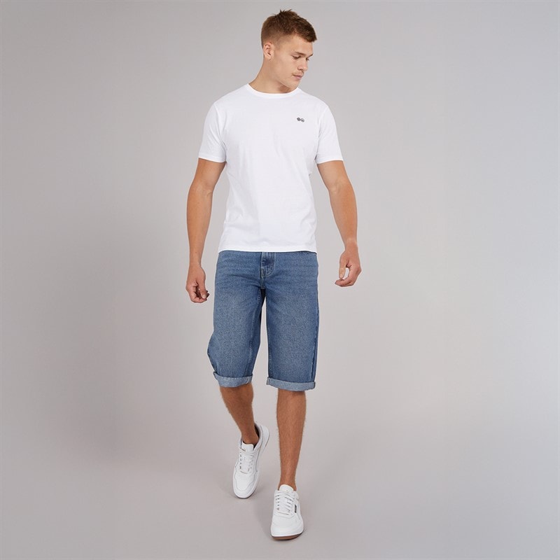 Crosshatch Herre Tillforth Baggy Denim Shorts Stonewash - Billede 4