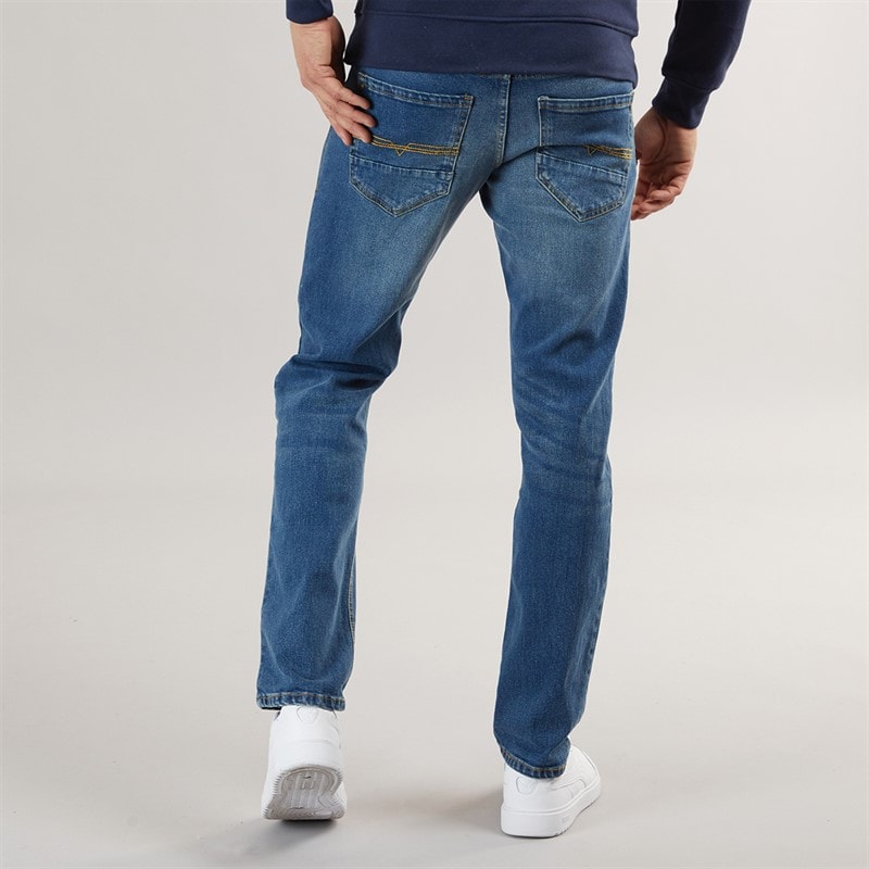 Crosshatch Herre Chas Regular Fit Jeans Medium Vask - Billede 2