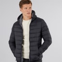 Crosshatch Herre Puff jakke med rynker Sort