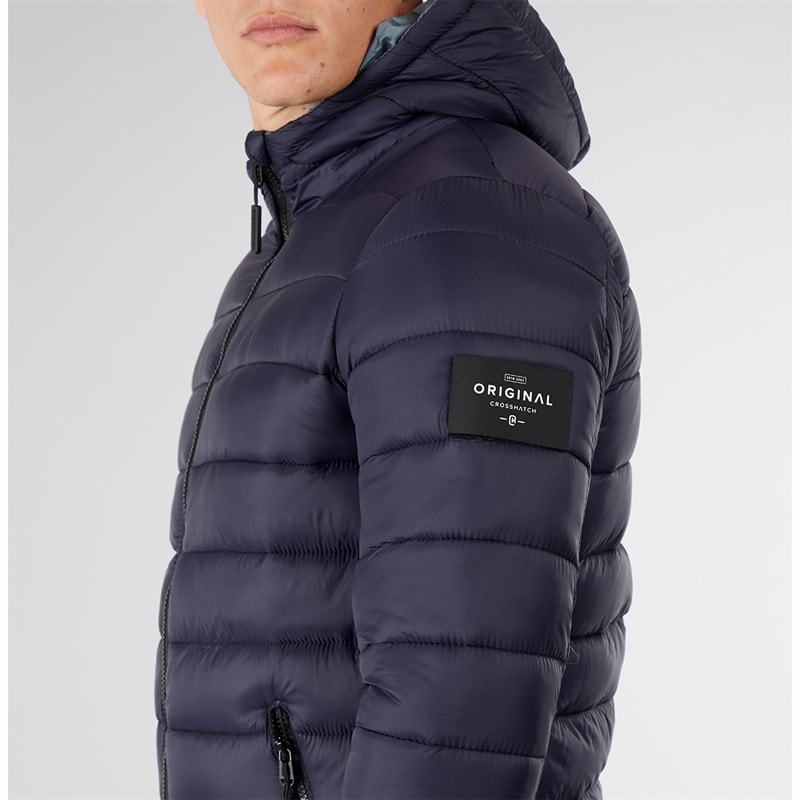 Crosshatch Herre Gattering Puffer Jakke Midnat - Billede 3