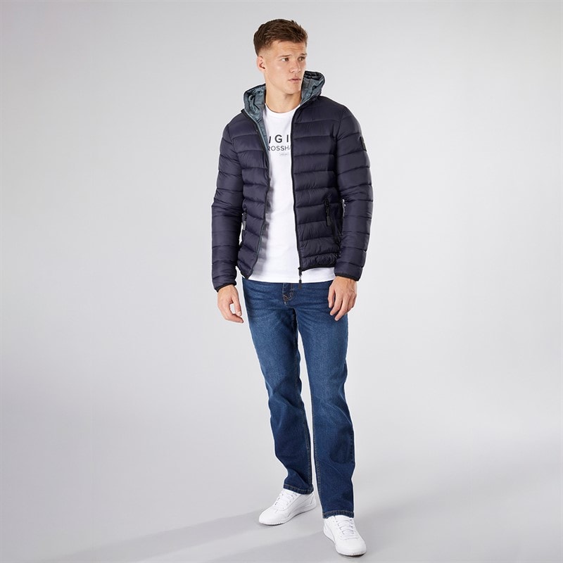Crosshatch Herre Gattering Puffer Jakke Midnat - Billede 4
