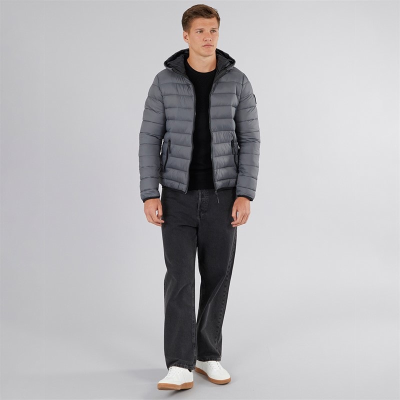 Crosshatch Herre Gattering Puffer Jakke Koksgrå - Billede 4