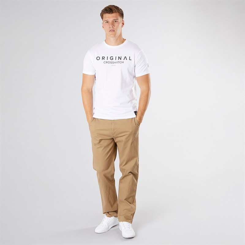 Crosshatch Herre Chalford Baggy Chinos Biscuit - Billede 3