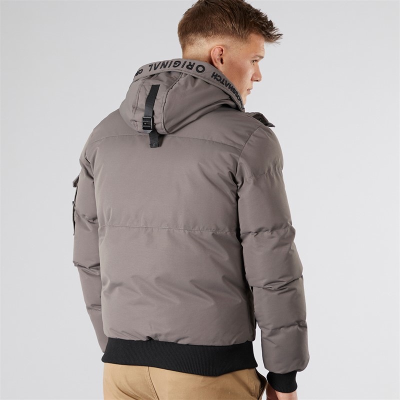 Crosshatch Herre Milwaka Fur Foret Hætte Jakke Koksgrå - Billede 2