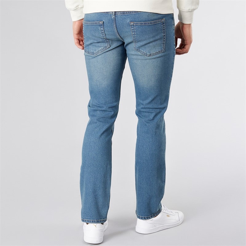 Crosshatch Herre Draker Lige Jeans Lys Vask - Billede 2