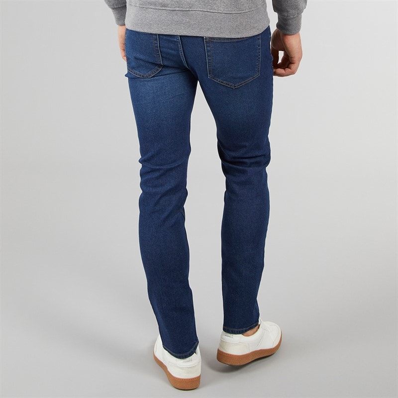 Crosshatch Herre Durtan Slim Fit Jeans Mørkevask - Billede 2