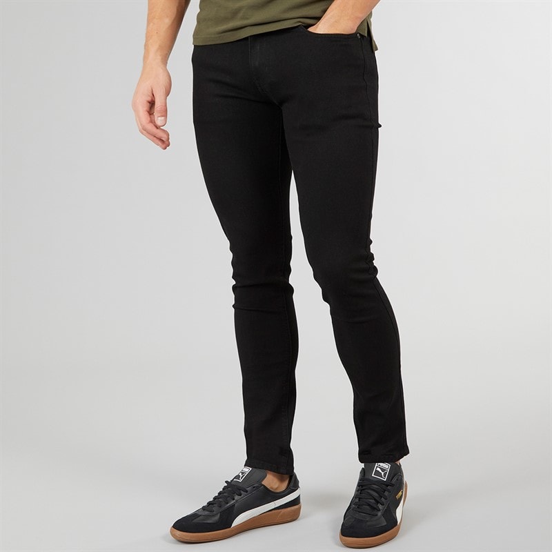 Crosshatch Herre Durtan Slim Fit Jeans Sort Vask - Billede 1