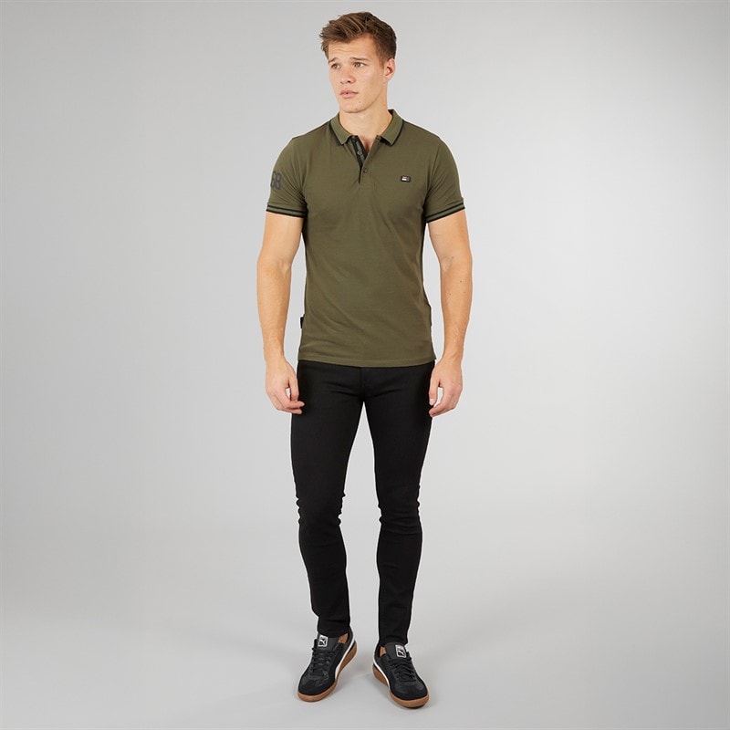 Crosshatch Herre Durtan Slim Fit Jeans Sort Vask - Billede 4