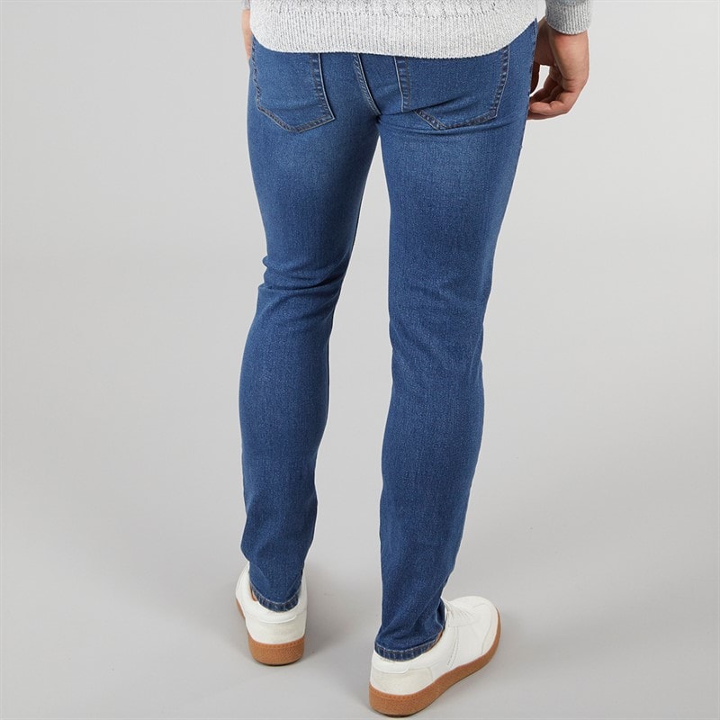 Crosshatch Herre Durtan Slim Fit Jeans Mellem Vask - Billede 2