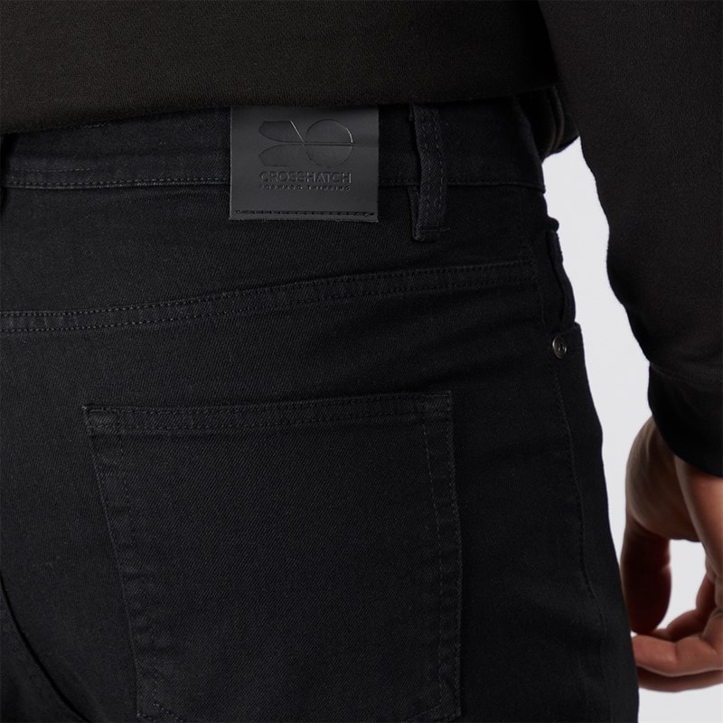 Crosshatch Herre Dalesman Relaxed Fit Jeans Sort Vask - Billede 3